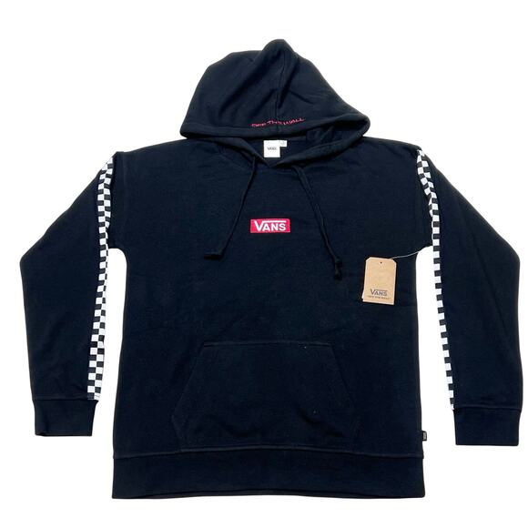 Vans Off The Wall Classic Hoodie Pullover Men Small Black Sweater Sweatshirt New - Picture 1 of 5